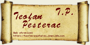 Teofan Pešterac vizit kartica
